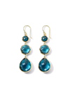 Ippolita 18k Yellow Gold Rock Candy London Blue Topaz Triple Drop Earrings In Gold