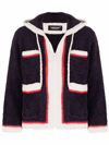 Undercover Hooded Chenille Zip Jacket In Blue
