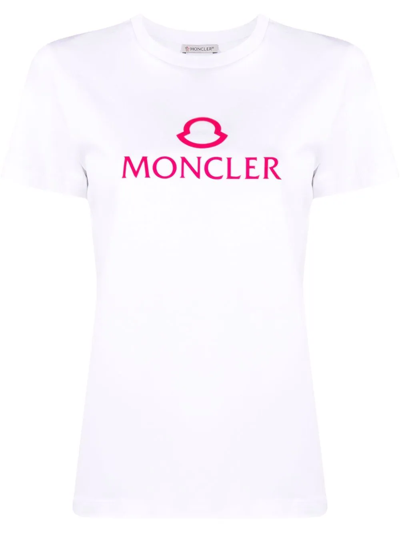 Moncler Brand-print Regular-fit Cotton-jersey T-shirt In White