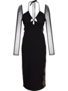 Self-portrait Jersey Cut Out Midi Dress In Black - Atterley In Schwarz