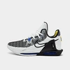 Nike Big Kids Lebron Witness 6 Basketball Sneakers From Finish Line In White/black/persian Violet/yellow Strike