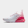 Nike Girls' Big Kids' Air Max 270 Casual Shoes In White/pink Salt/pink Glaze