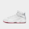 Nike Jordan Little Kids' Air 6 Rings Basketball Shoes In White/mystic Hibiscus/pure Platinum