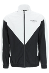 Balmain Black Polyamide Shell Jacket In Black,white