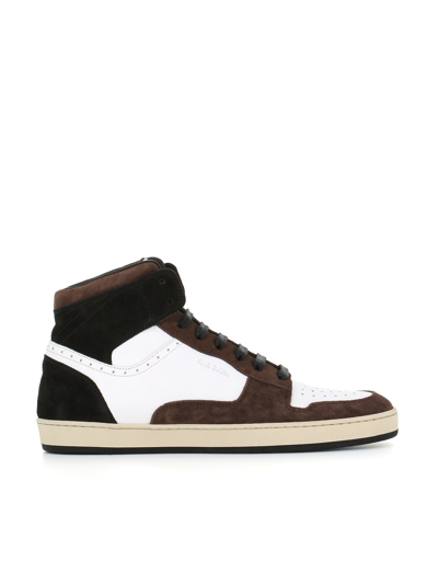 Paul Smith Colour-block High-top Sneakers In Chocolate