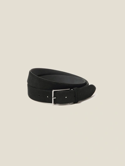 Luca Faloni Black Classic Suede Belt