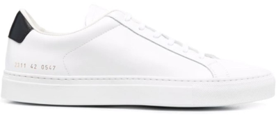 Common Projects White Low Top Sneakers With Gold Print In Black,white