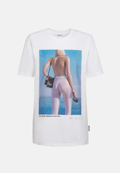 Wolford Ladies Short-sleeve Newton Cotton T-shirt In Hn Oceanblue