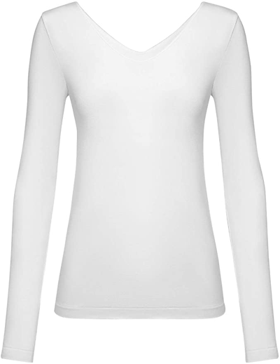 Wolford Ladies White Viscose V-neck Pullover