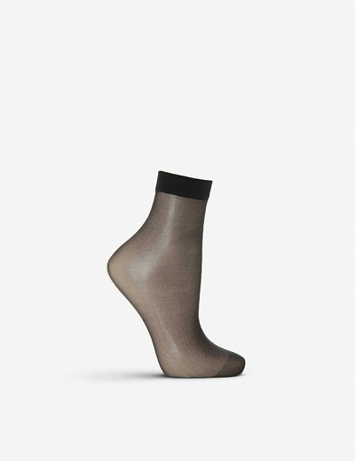 Wolford Ladies Black Nude 8 Transparent Socks