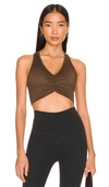 Alo Yoga Wild Thing Ruched Sports Bra In Espresso