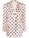 Alberto Biani Geometric-pattern Silk Blazer In White