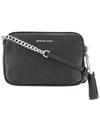 Michael Kors Ginny Textured Chain Strap Cross-body Bag In Black