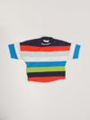 Palm Angels Boy's Logo Striped Jersey T-shirt In B.co-multicolor