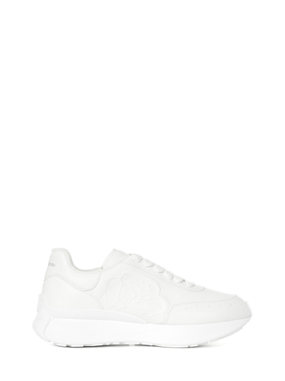 Alexander Mcqueen White Sprint Runner Low Top Leather Sneakers