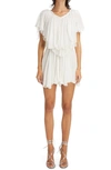 ISABEL MARANT AMELIE TIERED RUFFLE SILK CHIFFON MINIDRESS