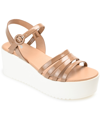 Journee Collection Women's Miragge Platform Sandals Women's Shoes In Mocha