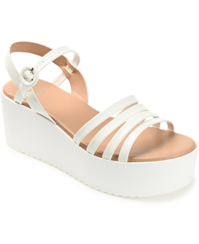 Journee Collection Women's Miragge Platform Sandals Women's Shoes In Off White