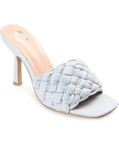 Journee Collection Women's Raquelah Woven Stiletto Sandals In White