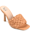 Journee Collection Women's Raquelah Woven Stiletto Sandals In Tan