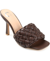 Journee Collection Women's Raquelah Woven Stiletto Sandals In Brown