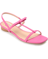 Journee Collection Women's Zaidda T Strap Flat Sandals In Pink