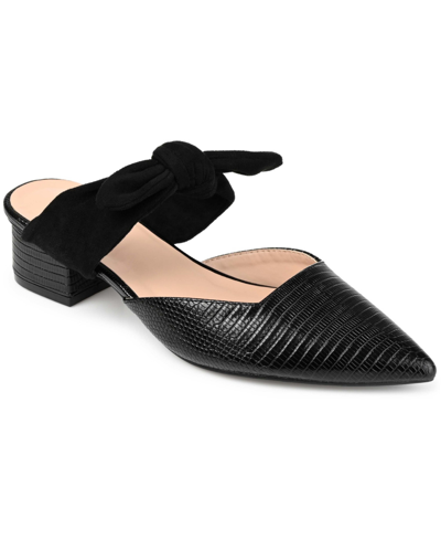 Journee Collection Women's Melora Bow Detail Slip On Mules In Black