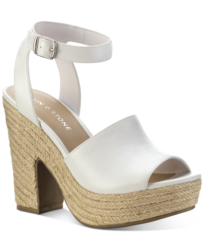Sun + Stone Women's Fey Espadrille Platform Sandals, Created For Macy's In White