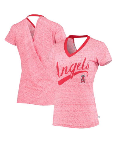 Touché Women's Touch Red Los Angeles Angels Hail Mary Back Wrap Space-dye V-neck T-shirt