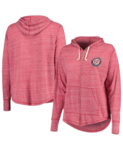 Soft As A Grape Women's  Red Washington Nationals Plus Size Full-zip Hoodie