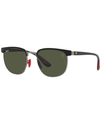 Ray Ban Rb3698m Scuderia Ferrari Collection Sunglasses Matte Black Frame Green Lenses 53-20