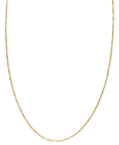 Macy's 14k Gold Necklace Adjustable 16-20" Box Chain (5/8mm) (also In White And Rose Gold) In Yellow Gold
