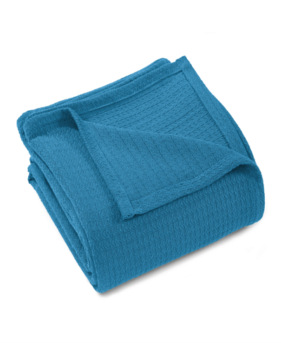 Superior Ultra-soft Textured Weave Blanket, King Bedding In Blue