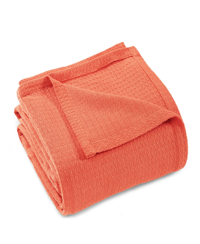 Superior Ultra-soft Textured Weave Blanket, King Bedding In Coral
