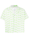 Natasha Zinko Slogan-print Short-sleeved Shirt In Grey