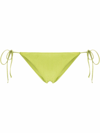 Jade Swim Via Tie-side Bikini Bottoms In Green