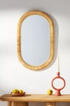 Anthropologie Rattan Lozenge Mirror In Beige