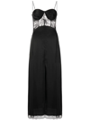 Natasha Zinko Lace-detail Slip Midi Dress In Schwarz