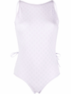 Bottega Veneta Backless Intrecciato-pattern Woven Swimsuit In Mirth Washed