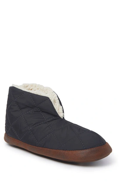 Dearfoams Haven Warm Up Faux Shearling Lined Boot Slipper In Black