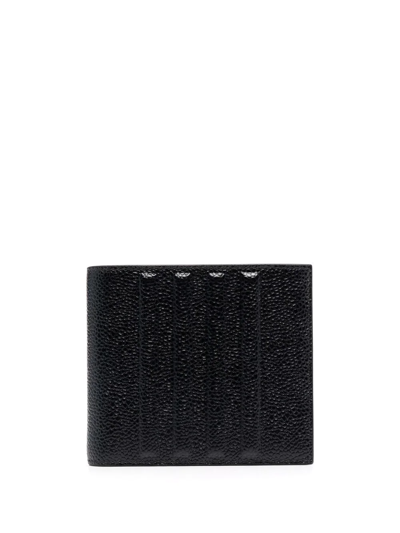 Thom Browne Billfold Leather Wallet In Schwarz