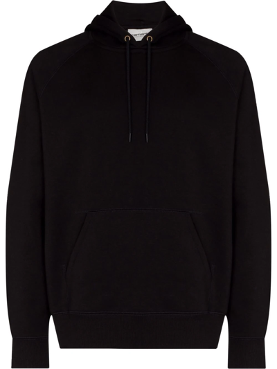Carhartt Chase Logo-embroidered Hoodie In Black