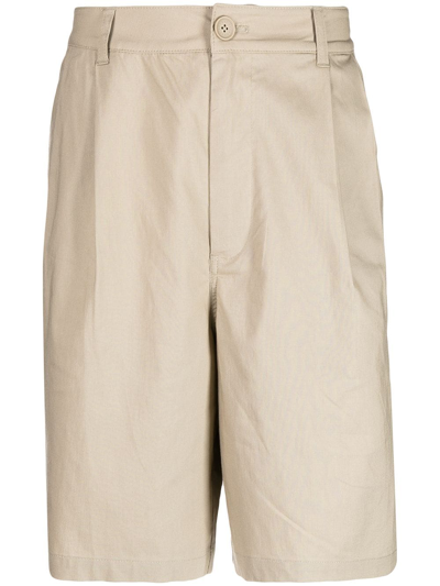 Armani Exchange Pleat-front Bermuda Shorts In Neutrals