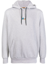 Paul Smith Paint-splatter Logo-print Hoodie In Grey