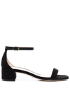 Stuart Weitzman Buckle-fastened Suede Sandals In Schwarz