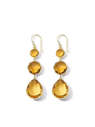Ippolita Women's Small Crazy 8's 18k Green Gold & Orange-citrine Drop Earrings In Gold/ Orange Citrine