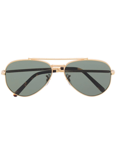 Ray Ban Tinted Aviator Sunglasses In Gold