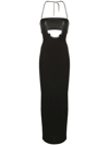 Alyx Chain-strap Stretch-crepe And Leather Maxi Dress In Schwarz