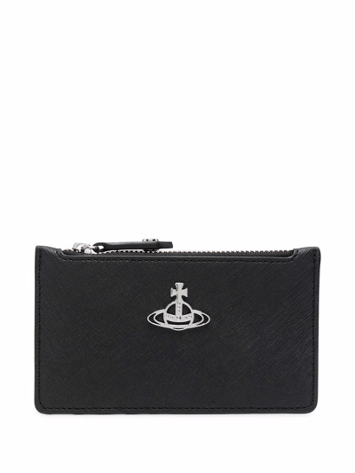 Vivienne Westwood Orb-detail Zipped Wallet In Schwarz