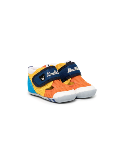 Miki House Babies' Mesh-panelled Sneakers In Orange